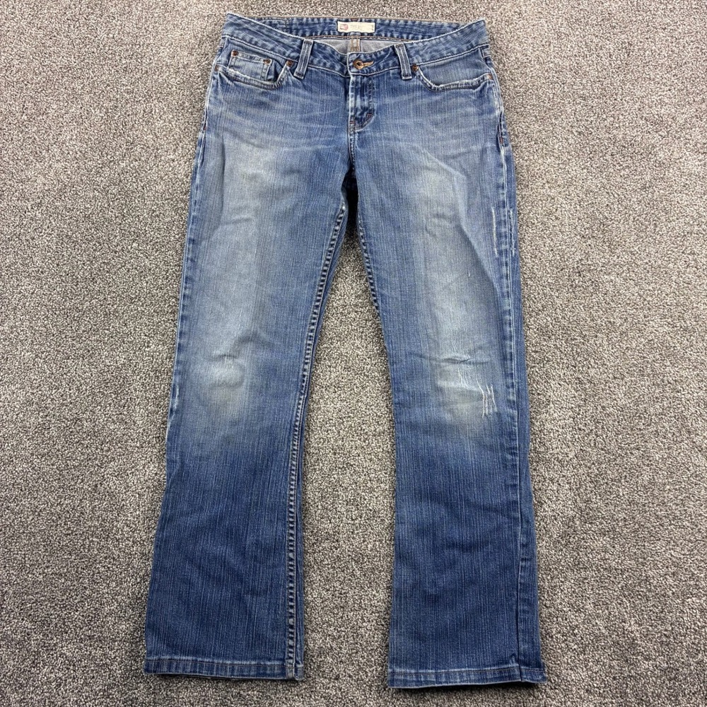 BKE Star Flare Jeans Women's 31 Blue Star Stretch Bootcut Distressed BKL7223L